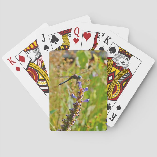 Lavender flower dragonfly playing cards (Back)