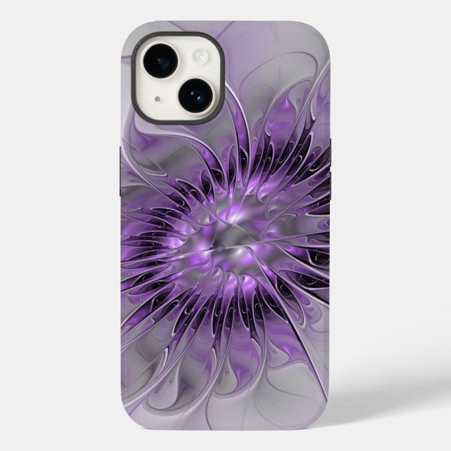 Lavender Flower Dream Modern Abstract Fractal Art Case-Mate iPhone Case (Back)
