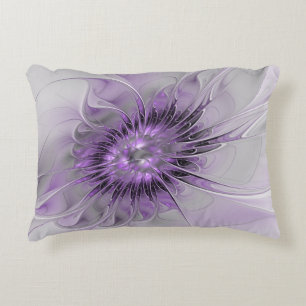 Lavender Flower Dream Modern Abstract Fractal Art Decorative Cushion