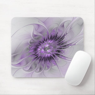 Lavender Flower Dream Modern Abstract Fractal Art Mouse Pad