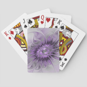 Lavender Flower Dream Modern Abstract Fractal Art Playing Cards