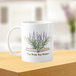 Lavender Flower Grow From Book Reading Quote Mug