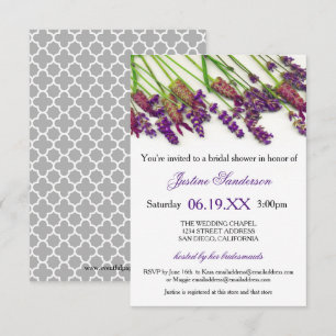 Lavender Flowers - 3x5 Bridal Shower Invitation