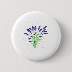 Lavender flowers 6 cm round badge
