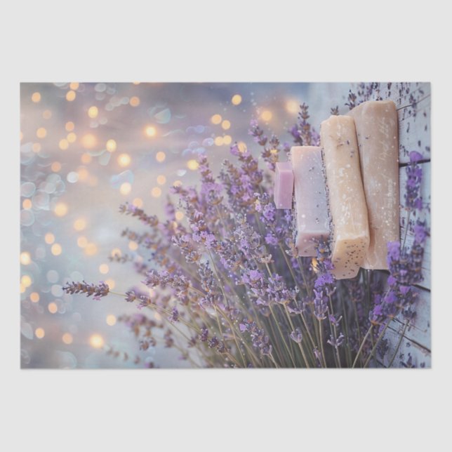 Lavender Flowers and Soap Bathroom Spa Decoupage Tissue Paper (Front)