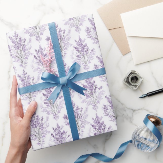 Lavender Flowers Birthday Wrapping Paper (Gifting)