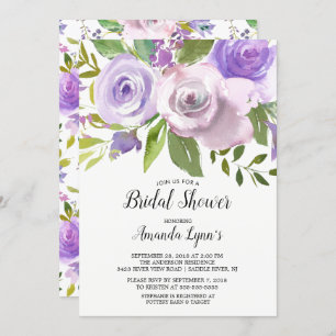 Lavender Flowers Bridal Shower Invitation