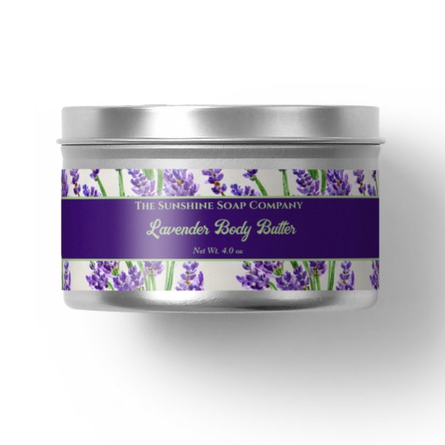 Lavender Flowers Cosmetics Jar Label (Creator Uploaded)