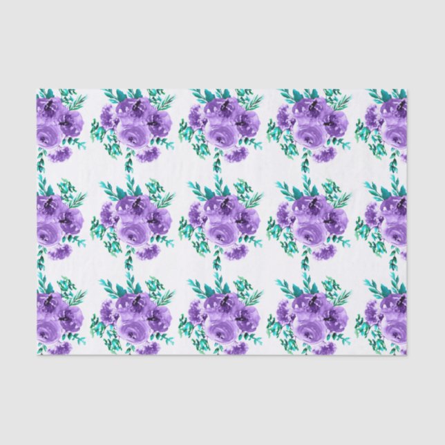 Lavender Flowers Design Seamless Pattern Tissue Paper (Front)