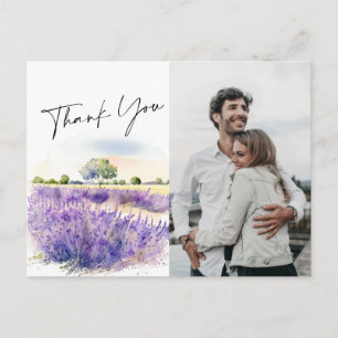 Lavender Flowers Field Thank You Photo Postcard