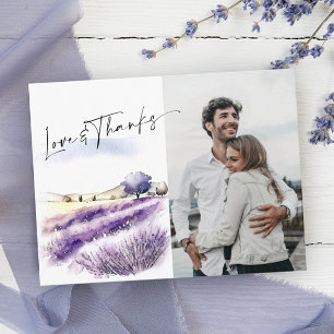 Lavender Flowers Field Thank You Photo Postcard
