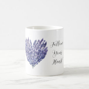 Lavender Flowers Heart Coffee Mug