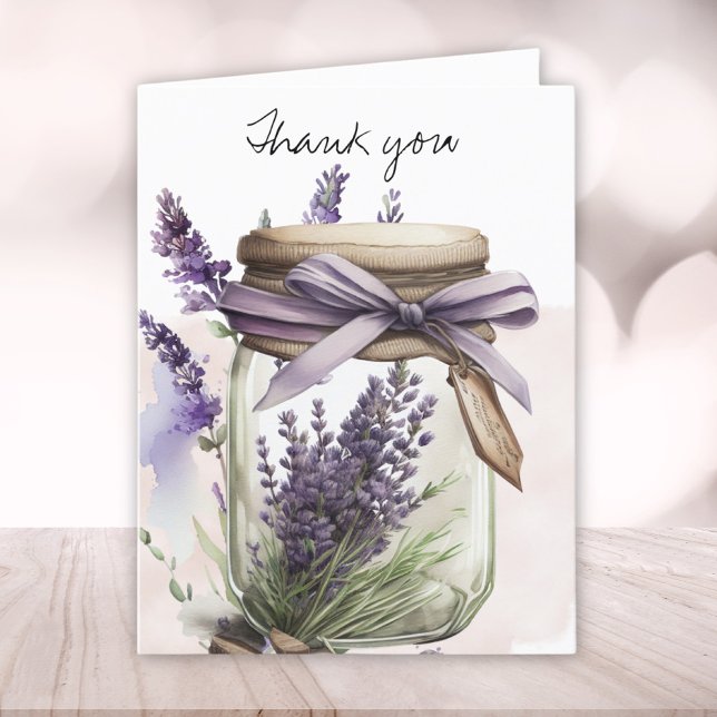 Lavender Flowers in Jar Thank You Card (Creator Uploaded)