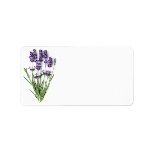 Lavender Flowers Isolated On White Background Label (Front)