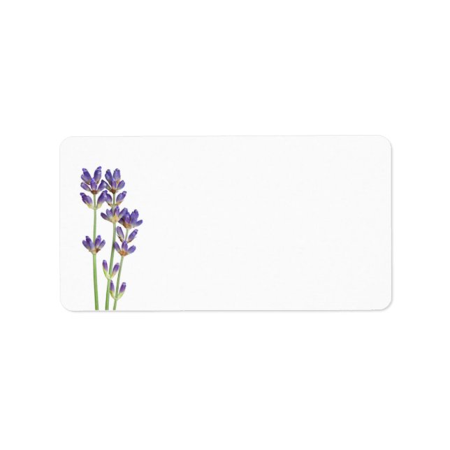 Lavender Flowers Isolated On White Background Label (Front)