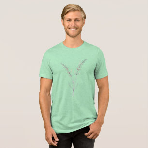 Lavender flowers - Minimalist Fine Line Tri-Blend Shirt
