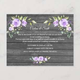 Lavender Flowers Old Barn Wedding Reception Enclosure Card