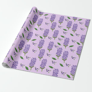 Lavender Flowers on a light violet backgound Wrapping Paper