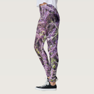Lavender flowers pattern leggings