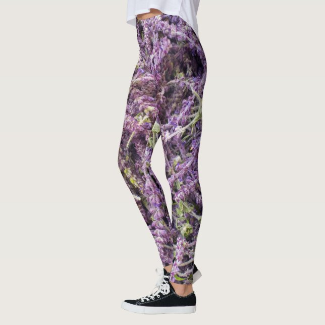 Lavender flowers pattern leggings (Left)