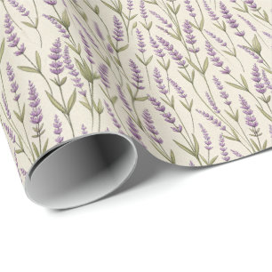 Lavender Flowers Print Wrapping Paper Roll