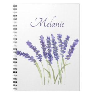 Lavender flowers Purple Floral Herbs Watercolor Notebook