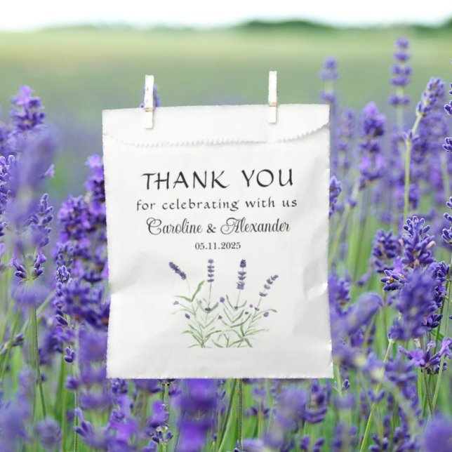 Lavender Flowers Purple Floral Wedding Favour Bag (Creator Uploaded)