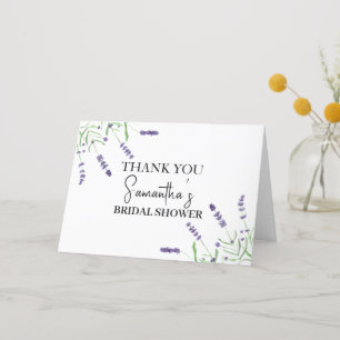 Lavender flowers Purple Watercolor Bridal Shower Thank You Card