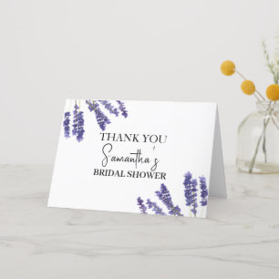 Lavender flowers Purple Watercolor Bridal Shower Thank You Card