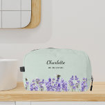 Lavender flowers sage green bridesmaid dopp kit<br><div class="desc">Sage green background.  Decorated with lavender flowers.
Personalise and add your bridemaide's name.</div>