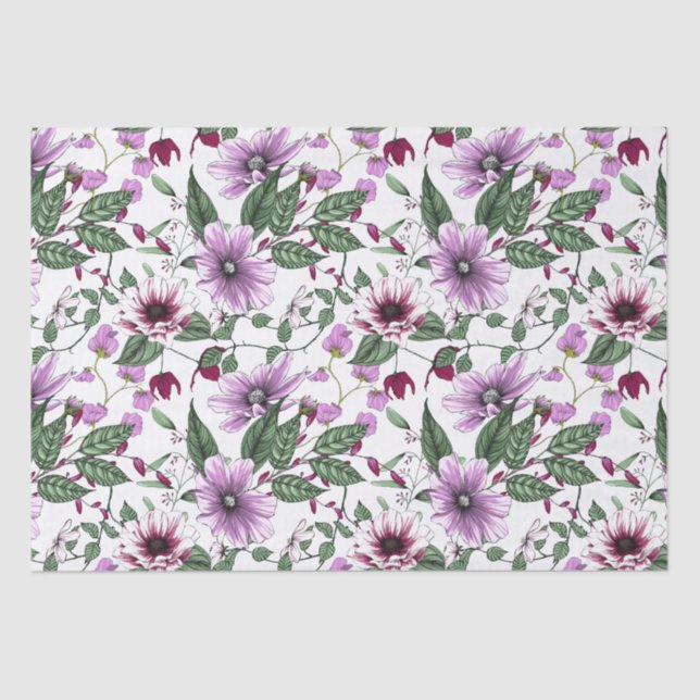 Lavender flowers seamless pattern tissue paper (Front)