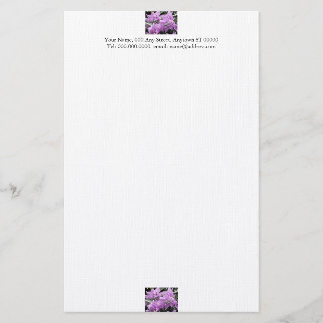 Lavender Flowers Stationery (Front)