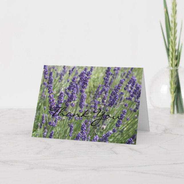 Lavender Flowers Thank You Card (Front)