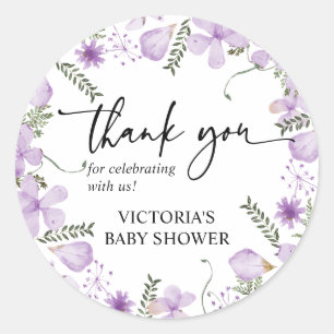 Lavender Flowers Thank You Favour Sticker