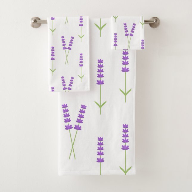 Lavender flowers Towels set (Insitu)