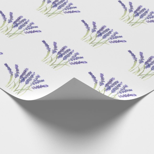 Lavender flowers Violet Herbs Watercolor Elegant Wrapping Paper (Corner)