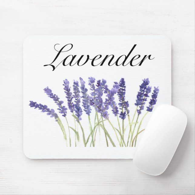 Lavender flowers watercolor herbs purple chic mouse pad (With Mouse)