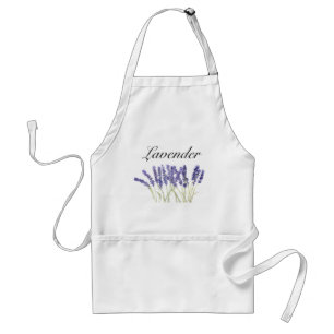 Lavender flowers watercolor herbs purple chic standard apron