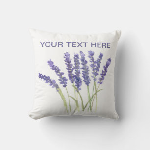 Lavender flowers watercolor herbs purple chic thro cushion