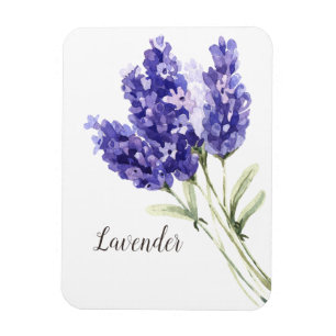 Lavender Flowers Watercolor Magnet