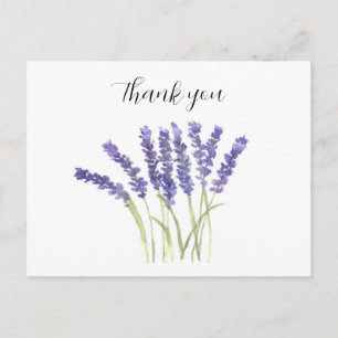 Lavender flowers watercolor Purple Floral rustic Postcard