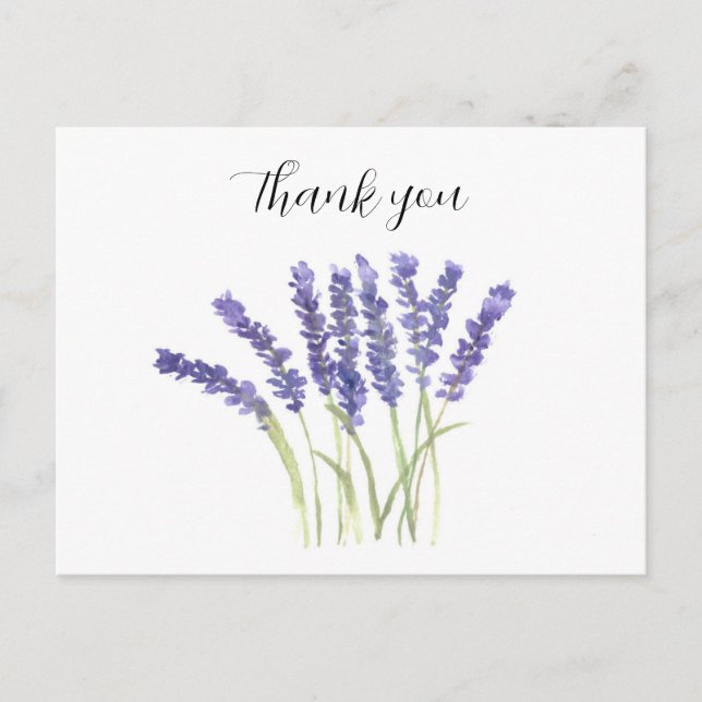 Lavender flowers watercolor Purple Floral rustic  Postcard (Front)