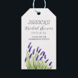 Lavender flowers watercolor rustic Bridal shower Gift Tags<br><div class="desc">These lavender watercolor Bridal shower personalised gift tags on Zazzle are beautifully designed, featuring a soft and elegant watercolor lavender theme. The tags can be customised with the bride's name, wedding date, or any other personal message. They add a touch of sophistication to any wedding favours, making them a perfect...</div>
