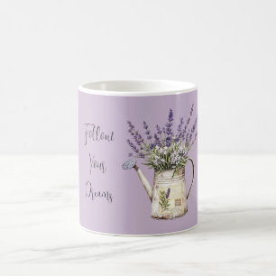 Lavender Flowers Watering Can Coffee Mug