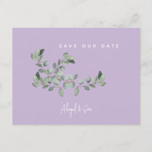 Lavender & Foliage Wedding Save the Date  Postcard