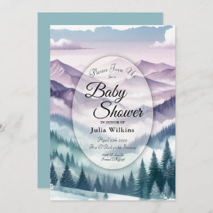 Lavender Frost in the Alpine Mist Baby Shower Invitation