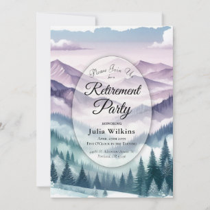 Lavender Frost in the Alpine Mist Retirement Party Invitation