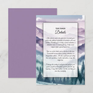 Lavender Frost in the Alpine Mist Wedding Enclosure Card