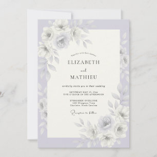 Lavender Frosty Winter Wedding Invitation