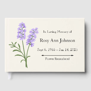 Lavender Funeral Guest Book – In Loving Memory
